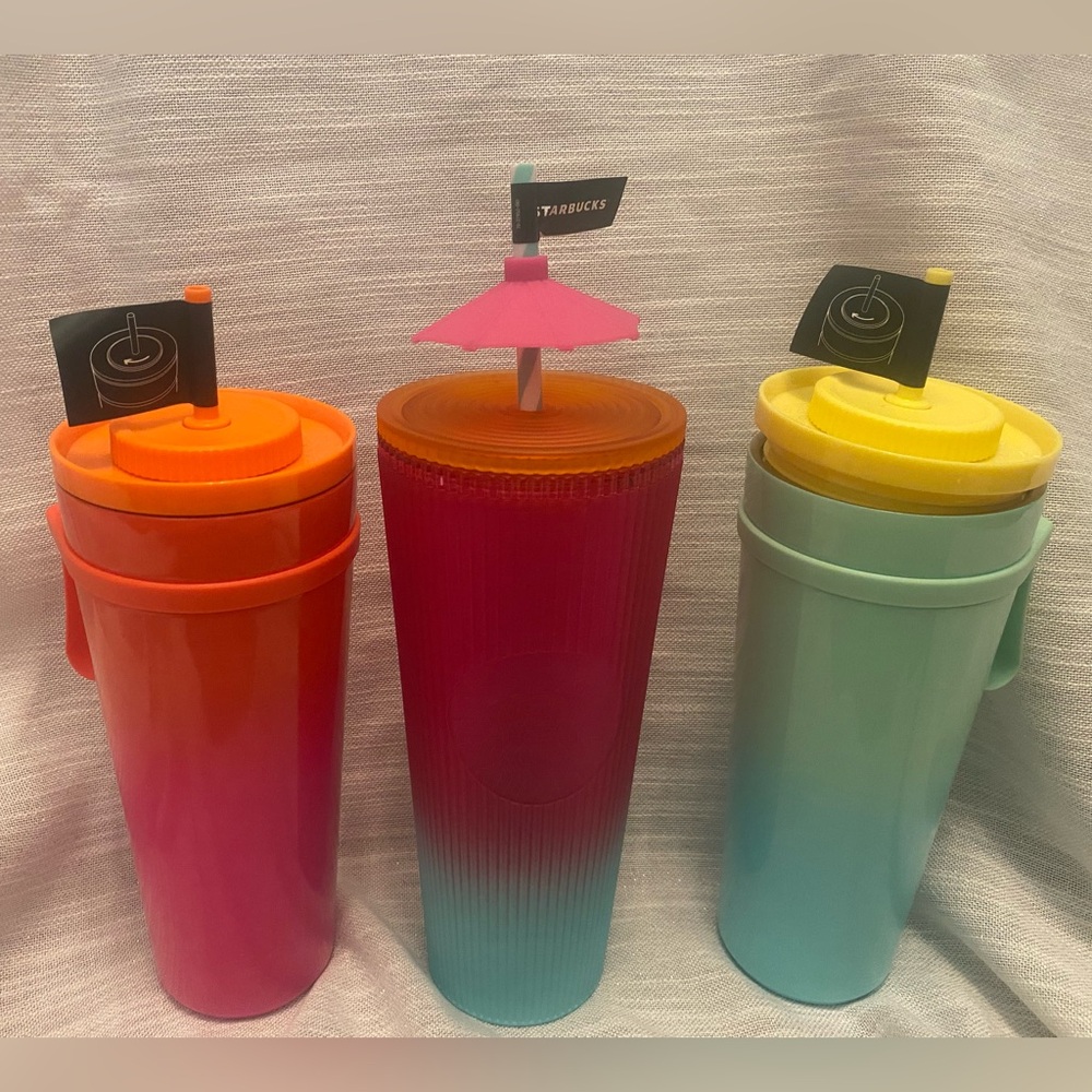 ⭐️⭐️STARBUCKS⭐️⭐️3 Starbucks Summer 2025 Bundle 24oz SS Carry Loop Twist-to-seal